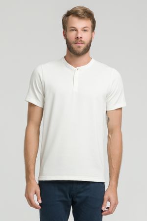 CAMISETA HENLEY M/C BEGE